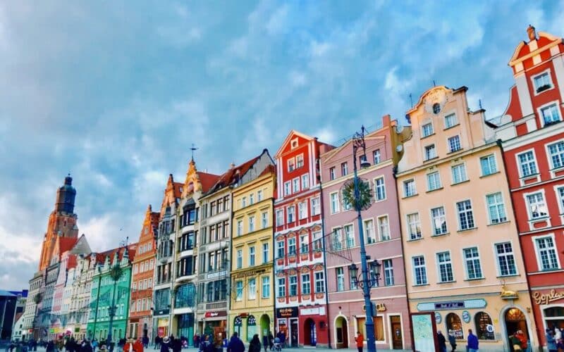 Les traditionnelles maisons colorées de Wroclaw